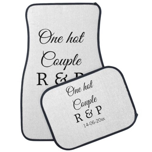One hot add couple name initial letter text date car floor mat