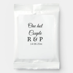 One hot add couple name initial letter text date chocolate drink mix