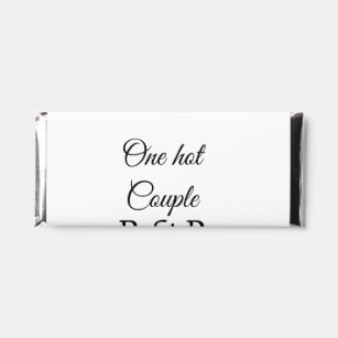 One hot add couple name initial letter text date hershey bar favors