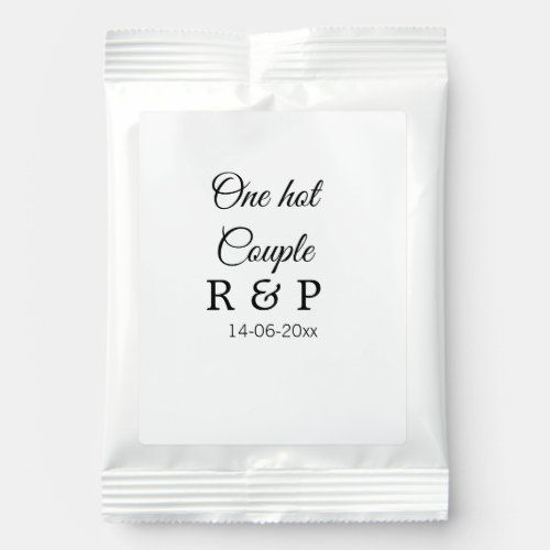 One hot add couple name initial letter text date hot chocolate drink mix