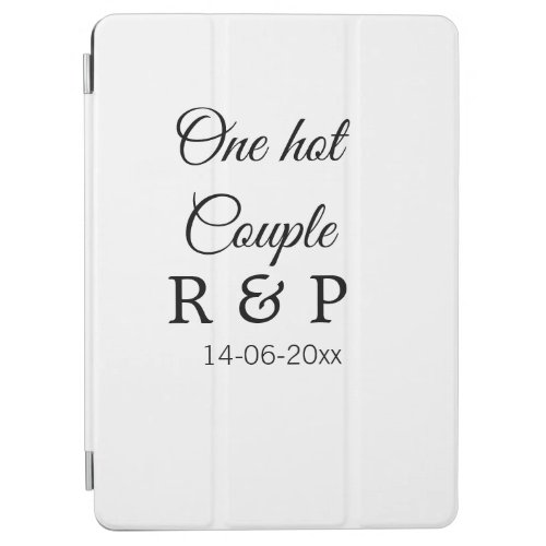 One hot add couple name initial letter text date iPad air cover