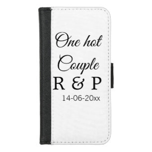 One hot add couple name initial letter text date iPhone 8/7 wallet case