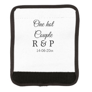 One hot add couple name initial letter text date luggage handle wrap