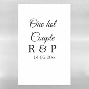 One hot add couple name initial letter text date magnetic dry erase sheet