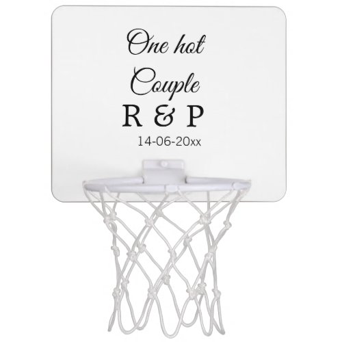 One hot add couple name initial letter text date mini basketball hoop