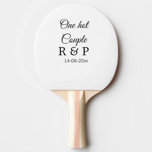 One hot add couple name initial letter text date ping pong paddle