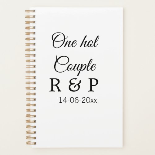 One hot add couple name initial letter text date planner
