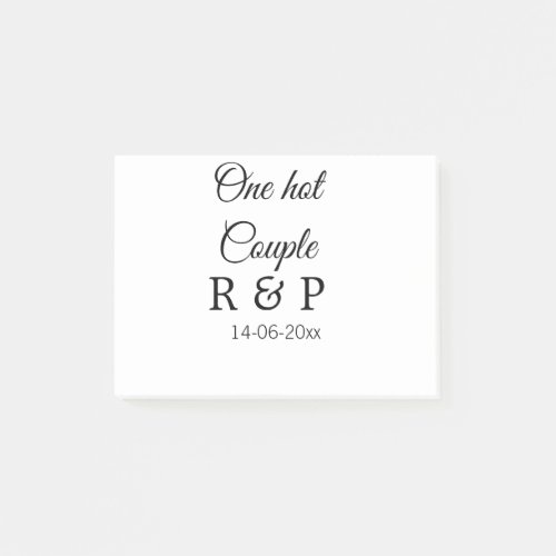 One hot add couple name initial letter text date post_it notes
