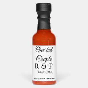 One hot add couple name initial letter text date sauces