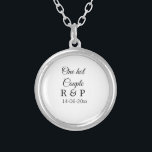 One hot add couple name initial letter text date silver plated necklace<br><div class="desc">For lovers like us</div>