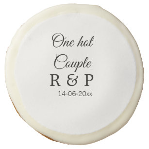 One hot add couple name initial letter text date sugar cookie