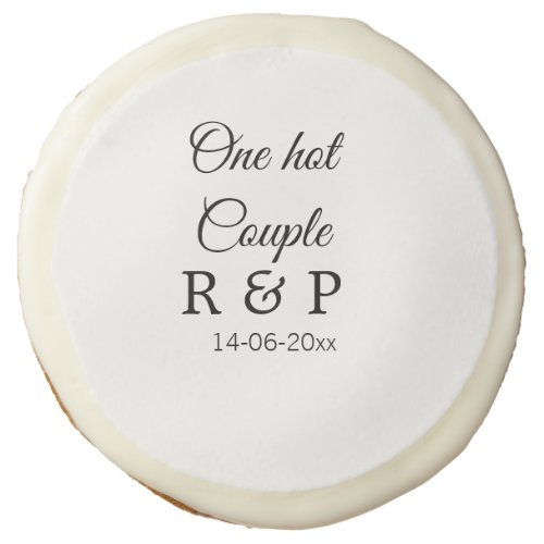 One hot add couple name initial letter text date sugar cookie