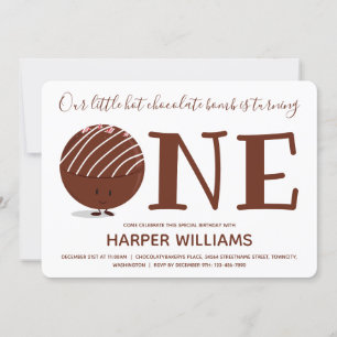 One Hot Chocolate Bomb 1st Birthday Invitation