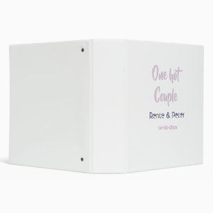One hot couple add name purple pastel retro modern 3 ring binder