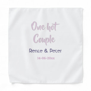 One hot couple add name purple pastel retro modern bandana