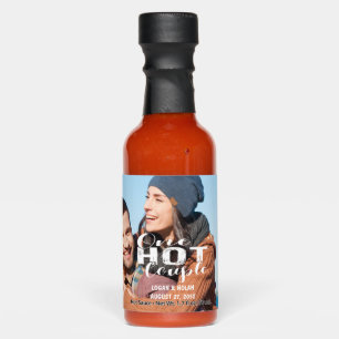 One Hot Couple Custom Photo Wedding & name Hot Sauces
