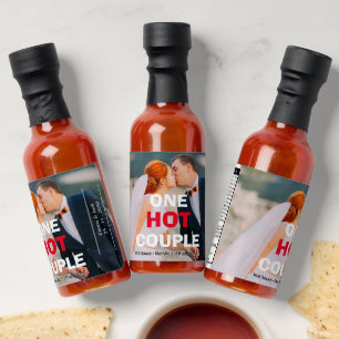 One Hot Couple Custom Wedding Photo w/ Text & Date Sauces