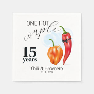 One Hot Couple Hot Pepper Wedding Anniversary Napkins