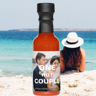 One Hot Couple Modern Wedding Custom Photo & Text Hot Sauces