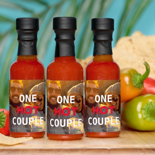One Hot Couple | Personalized Wedding Photo & Text Hot Sauces (Multi)