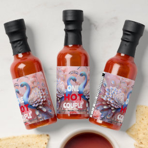One Hot Couple Personalized Wedding Photo Text on Sauces