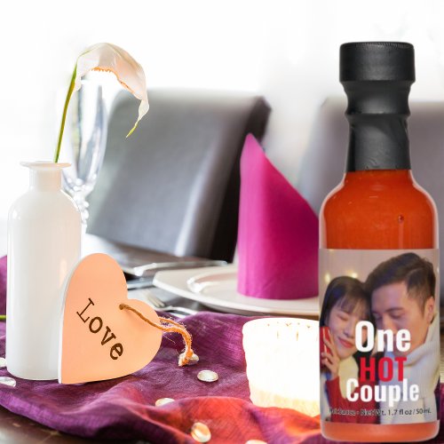 One Hot Couple Photo Wedding Custom Hot Sauces