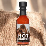 One Hot Couple Photo Wedding Hot Sauces<br><div class="desc">Funny One Hot Couple wedding favor features your personalized photo.</div>