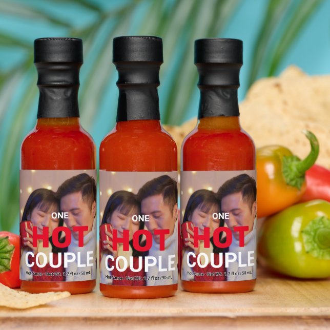 One Hot Couple Photo Wedding Personalized Sauces (Multi)