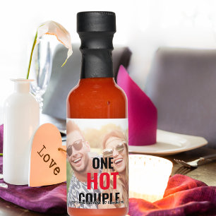 One Hot Couple Photo Wedding Personalized Sauces