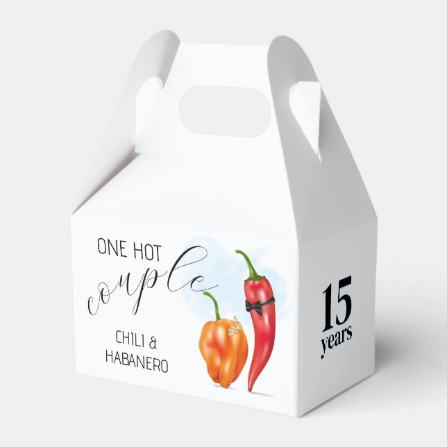 One Hot Couple Wedding Favor Boxes (Front Side)
