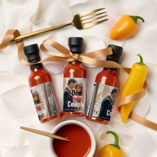 One Hot Couple Wedding Photo Personalized Hot Sauces