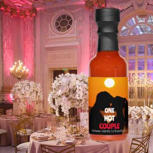 One Hot Couple Wedding Photo Personalized Hot Sauces