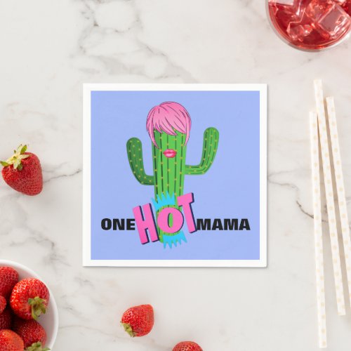 One Hot Mama Funny Pregnancy Baby Shower  Napkins