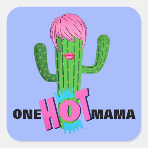 One Hot Mama Funny Pregnancy Baby Shower  Square Sticker