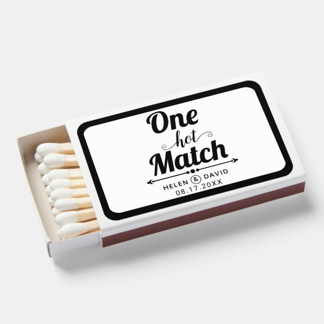 One hot match black and white typography wedding (Front Open)
