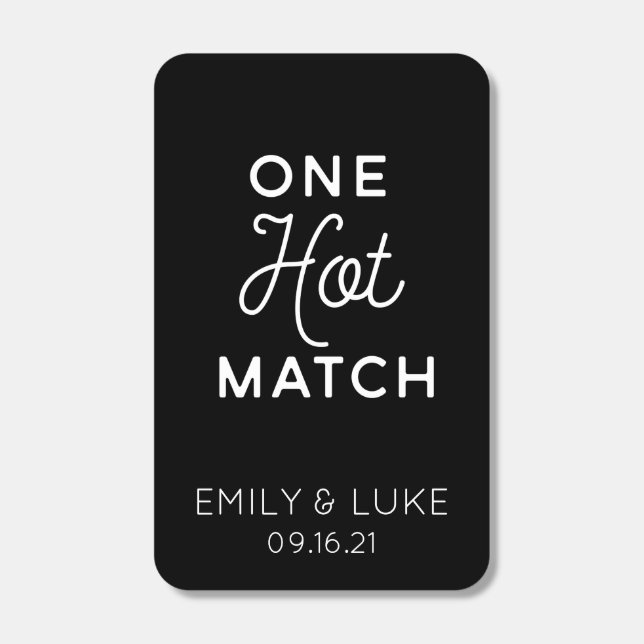One Hot Match Custom Printed Wedding Matches (Front)