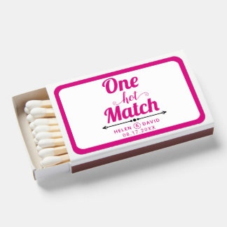 One hot match magenta pink typography wedding