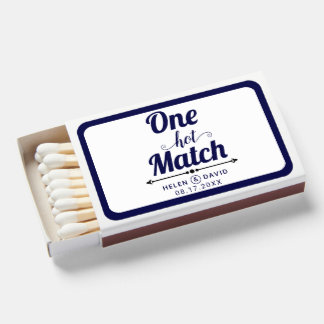 One hot match navy blue typography wedding