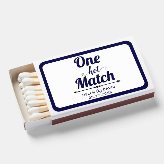 One hot match navy blue typography wedding (Front Open)