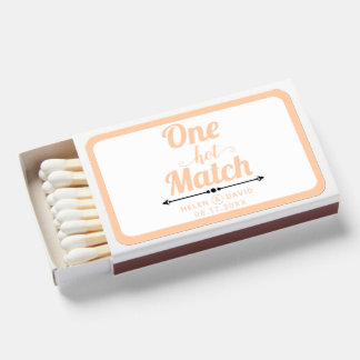 One hot match peach bold typography wedding