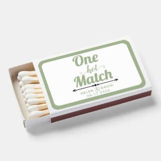One hot match sage green typography wedding