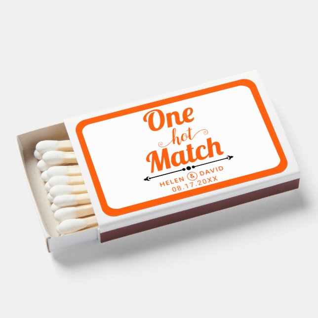 One hot match vibrant orange typography wedding (Front Open)