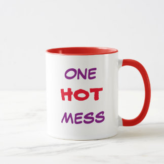 One Hot Mess 11 oz Red Ringer Mug