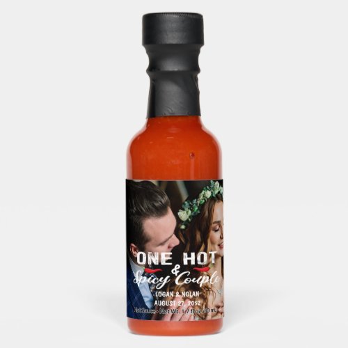 One Hot  Spicy Couple Custom Photo Wedding  name Hot Sauces