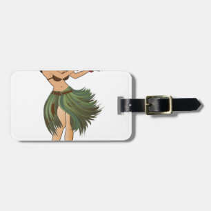 One Hula Girl Dancing Luggage Tag
