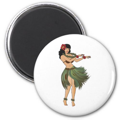 One Hula Girl Dancing Magnet