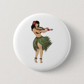 One Hula Girl Dancing Pinback Button