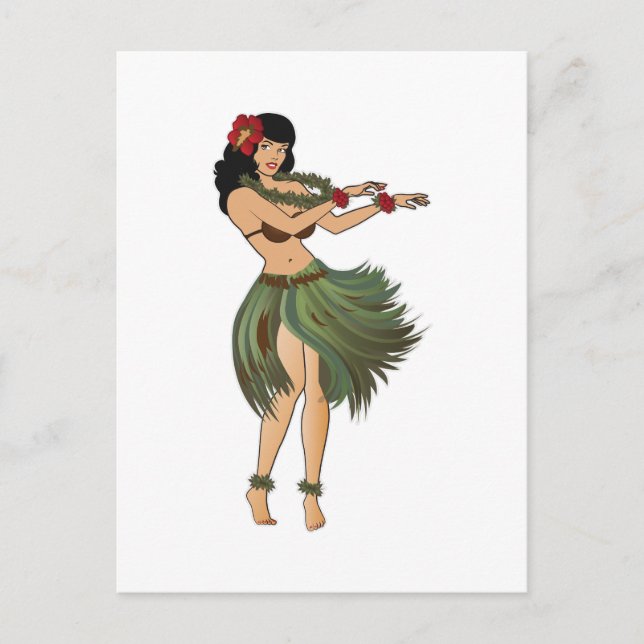 One Hula Girl Dancing Postcard (Front)