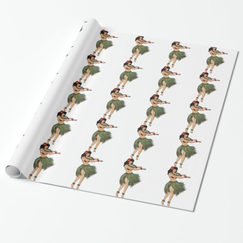 One Hula Girl Dancing Wrapping Paper