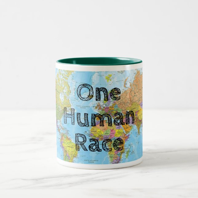 One Human Race Two-Tone Coffee Mug (Center)